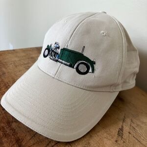 Cream & Green Antique Classic Car Embroidered Hat Adult Adjustable Ball Cap